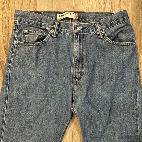 Levi's 505 Jeans Regular Fit Straight Leg Mens 34 x 34 Blue Denim - Picture 3 of 4